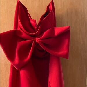 Ashley Stewart Red Strapless Dress with Bow Detail